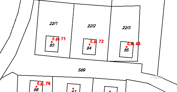 Arnoltov 72, Březová na parcele st. 84 v KÚ Arnoltov, Katastrální mapa