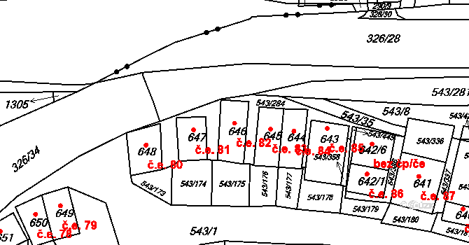 Nový Šaldorf 82, Nový Šaldorf-Sedlešovice, Katastrální mapa