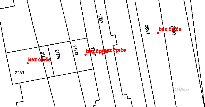 Obora 42023548 na parcele st. 170/1 v KÚ Obora u Kaznějova, Katastrální mapa