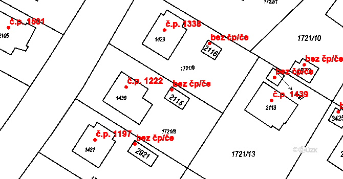 Rožnov pod Radhoštěm 45657548 na parcele st. 2115 v KÚ Rožnov pod Radhoštěm, Katastrální mapa