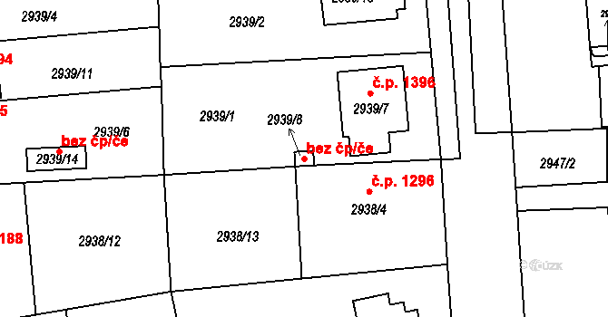 Holešov 46357548 na parcele st. 2939/8 v KÚ Holešov, Katastrální mapa