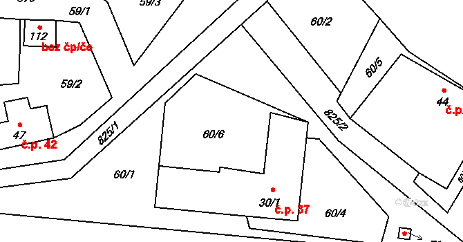 Stráž nad Nežárkou 47532548 na parcele st. 60/6 v KÚ Dolní Lhota u Stráže nad Nežárkou, Katastrální mapa