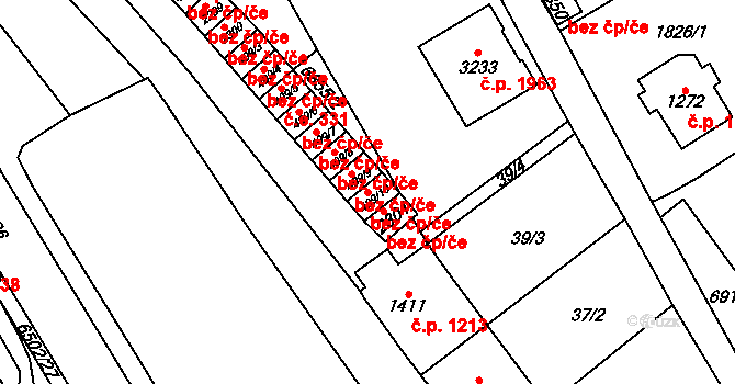 Kraslice 47688548 na parcele st. 409/10 v KÚ Kraslice, Katastrální mapa