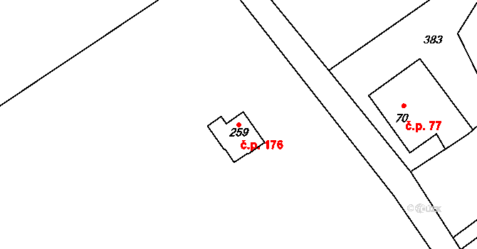 Bobr 176, Žacléř na parcele st. 259 v KÚ Bobr, Katastrální mapa