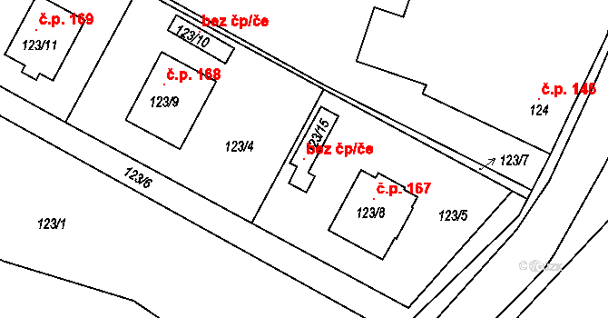 Hlízov 105165549 na parcele st. 123/15 v KÚ Hlízov, Katastrální mapa