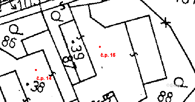 Kozohlody 15, Vlkaneč na parcele st. 39 v KÚ Kozohlody, Katastrální mapa