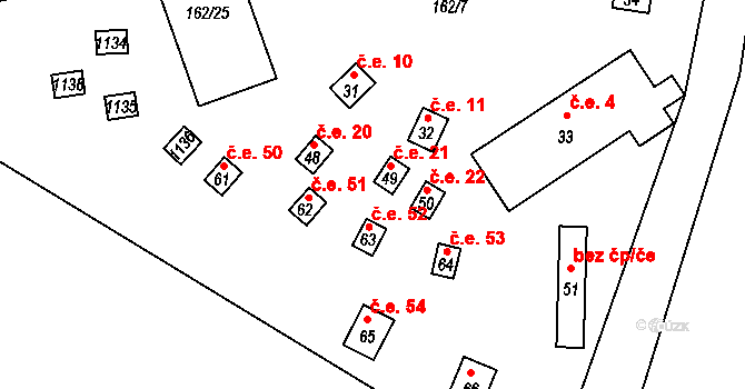 Beranovka 21, Teplá na parcele st. 49 v KÚ Beranovka, Katastrální mapa