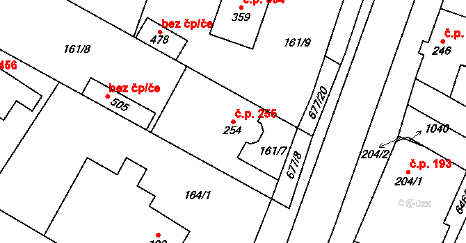 Líbeznice 255 na parcele st. 254 v KÚ Líbeznice, Katastrální mapa