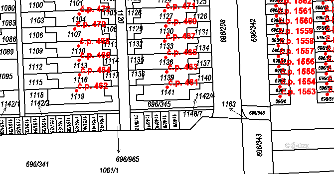 Klokoty 461, Tábor na parcele st. 1141 v KÚ Klokoty, Katastrální mapa