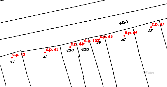 Bystročice 103 na parcele st. 40/2 v KÚ Bystročice, Katastrální mapa