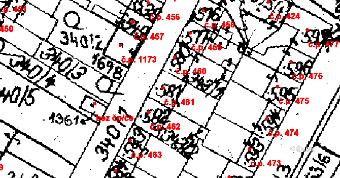 Jaroměřice nad Rokytnou 461 na parcele st. 581 v KÚ Jaroměřice nad Rokytnou, Katastrální mapa