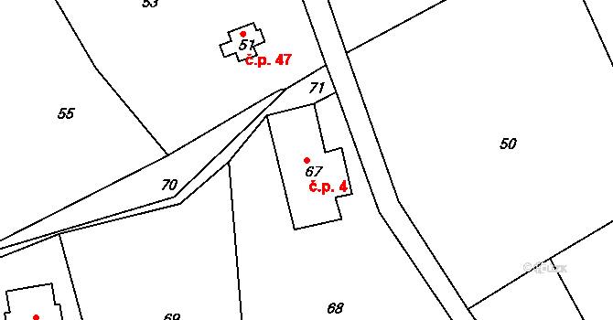 Liberec XXI-Rudolfov 4, Liberec na parcele st. 67 v KÚ Rudolfov, Katastrální mapa