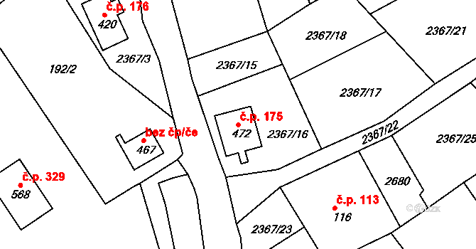 Libá 175 na parcele st. 472 v KÚ Libá, Katastrální mapa