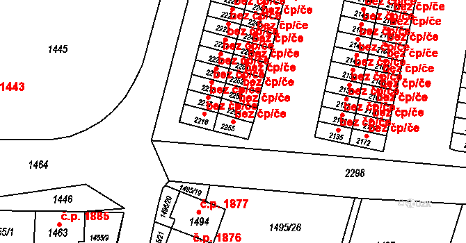 Česká Lípa 39747549 na parcele st. 2255 v KÚ Česká Lípa, Katastrální mapa