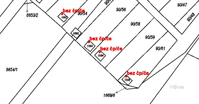Slavonice 42309549 na parcele st. 1094 v KÚ Slavonice, Katastrální mapa