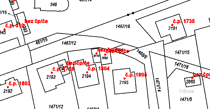 Svitavy 43930549 na parcele st. 3552 v KÚ Svitavy-předměstí, Katastrální mapa