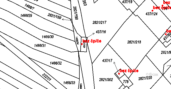 Vrbice 46632549 na parcele st. 437/16 v KÚ Vrbice u Velkých Pavlovic, Katastrální mapa