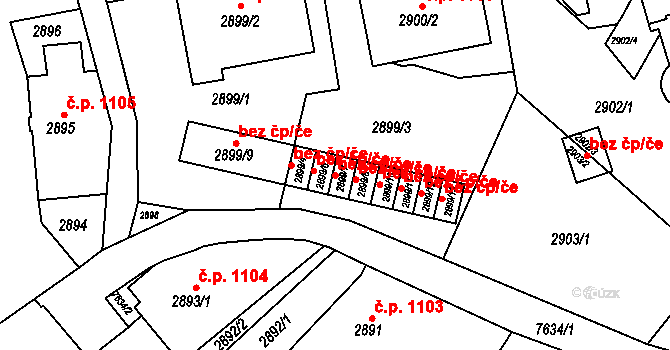 Frýdek-Místek 48831549 na parcele st. 2899/7 v KÚ Frýdek, Katastrální mapa