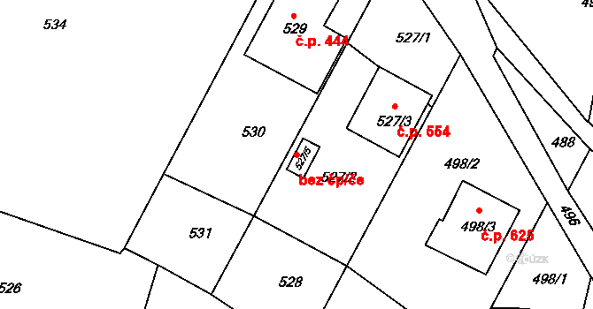 Klášterec nad Ohří 49010549 na parcele st. 527/5 v KÚ Miřetice u Klášterce nad Ohří, Katastrální mapa