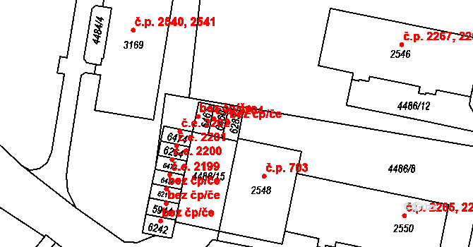Žatec 49612549 na parcele st. 6283 v KÚ Žatec, Katastrální mapa