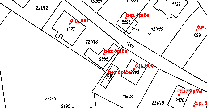 Mariánské Lázně 90181549 na parcele st. 2285 v KÚ Úšovice, Katastrální mapa