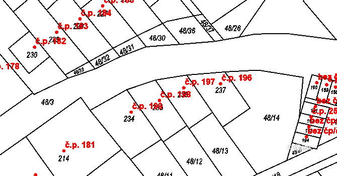 Přerov XI-Vinary 197, Přerov na parcele st. 236 v KÚ Vinary u Přerova, Katastrální mapa