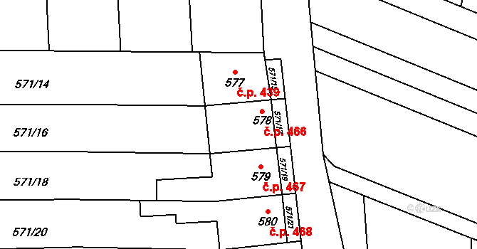 Tovačov I-Město 466, Tovačov na parcele st. 578 v KÚ Tovačov, Katastrální mapa