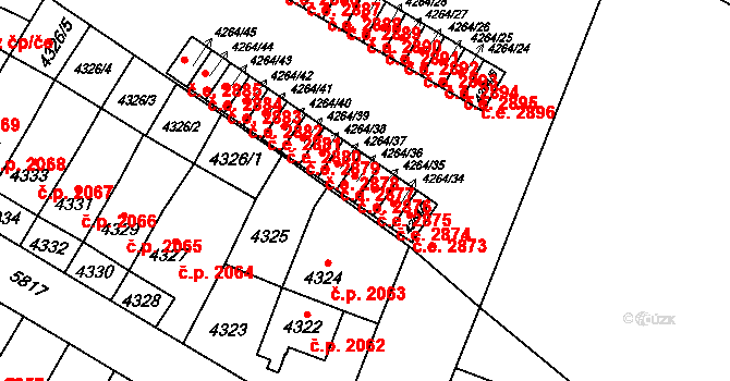 Jihlava 2875 na parcele st. 4264/35 v KÚ Jihlava, Katastrální mapa