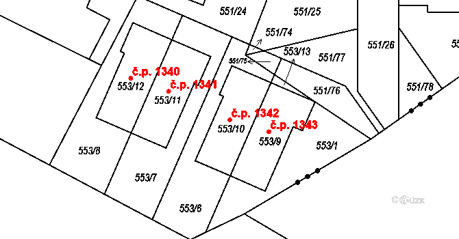 Srubec 1342, Katastrální mapa