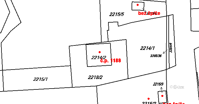 Poruba 1188, Orlová na parcele st. 2214/2 v KÚ Poruba u Orlové, Katastrální mapa
