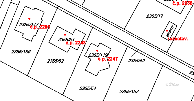 Předměstí 2247, Litoměřice na parcele st. 2355/119 v KÚ Litoměřice, Katastrální mapa