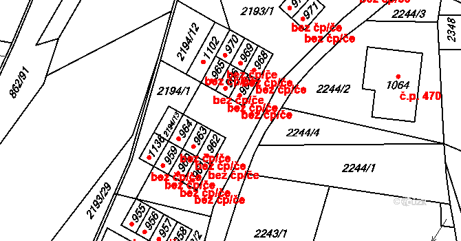Hanušovice 38968550 na parcele st. 962 v KÚ Hanušovice, Katastrální mapa