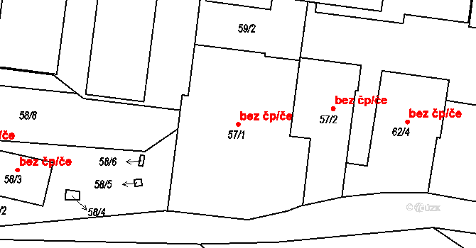 Desná 41264550 na parcele st. 57/1 v KÚ Desná III, Katastrální mapa