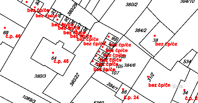 Menhartice 42236550 na parcele st. 102 v KÚ Menhartice, Katastrální mapa