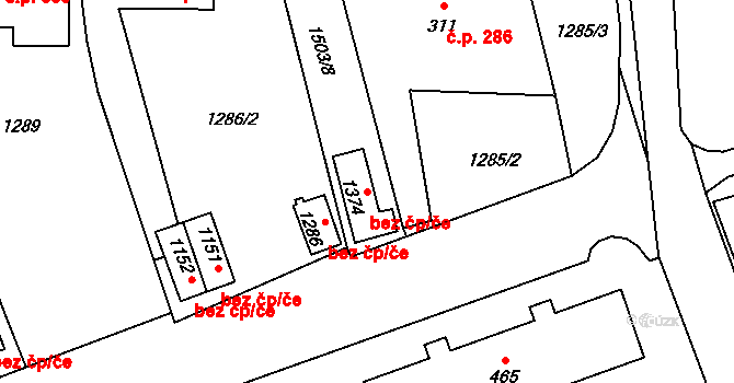 Holýšov 43104550 na parcele st. 1374 v KÚ Holýšov, Katastrální mapa