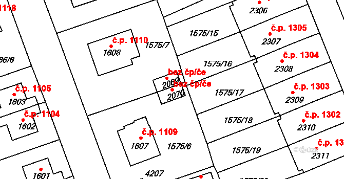 Humpolec 43538550 na parcele st. 2070 v KÚ Humpolec, Katastrální mapa