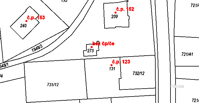 Hlubočec 43770550 na parcele st. 273 v KÚ Hlubočec, Katastrální mapa