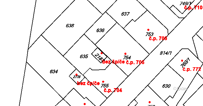 Neratovice 45413550 na parcele st. 2187 v KÚ Neratovice, Katastrální mapa