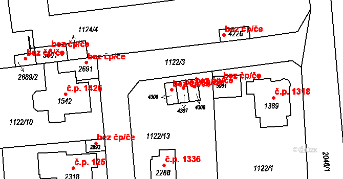 Šumperk 48503550 na parcele st. 4306 v KÚ Šumperk, Katastrální mapa