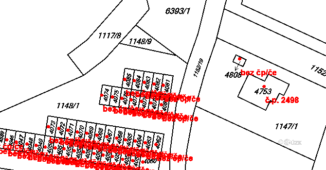 Rožnov pod Radhoštěm 48879550 na parcele st. 4081 v KÚ Rožnov pod Radhoštěm, Katastrální mapa
