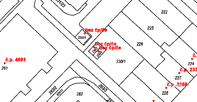 Chomutov 49504550 na parcele st. 230/3 v KÚ Chomutov II, Katastrální mapa