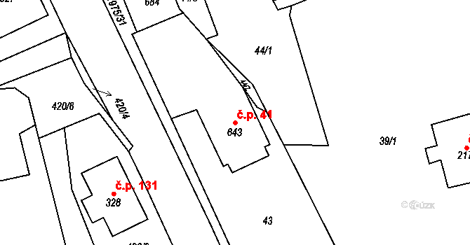Svratouch 41 na parcele st. 643 v KÚ Svratouch, Katastrální mapa