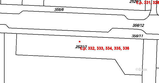 Pražské Předměstí 332,333,334,335,336, Písek na parcele st. 2521/1 v KÚ Písek, Katastrální mapa