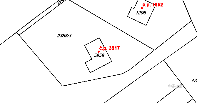 Dvůr Králové nad Labem 3217 na parcele st. 5958 v KÚ Dvůr Králové nad Labem, Katastrální mapa