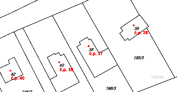 Lipnička 37, Světlá nad Sázavou na parcele st. 38 v KÚ Lipnička, Katastrální mapa