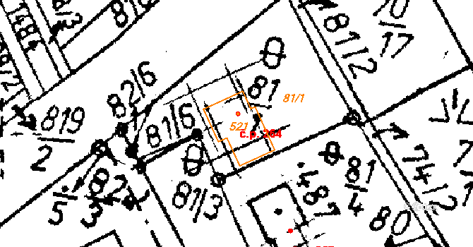 Markvartice 264, Jablonné v Podještědí na parcele st. 521 v KÚ Markvartice v Podještědí, Katastrální mapa