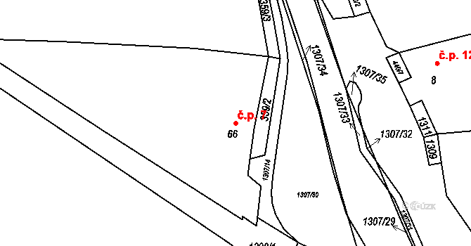 Plenkovice 7 na parcele st. 66 v KÚ Plenkovice, Katastrální mapa