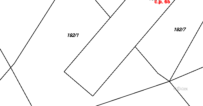 Heroltice 65, Jihlava na parcele st. 192/3 v KÚ Heroltice u Jihlavy, Katastrální mapa