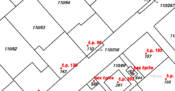 Mratín 95 na parcele st. 110 v KÚ Mratín, Katastrální mapa