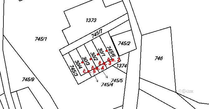 Kruh 2 na parcele st. 30/1 v KÚ Kruh, Katastrální mapa